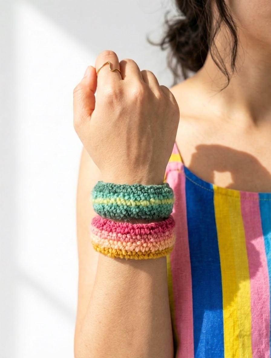 Handmade Punch Needle Bracelet 1 Handmade Punch Needle Bracelet