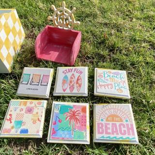 Pink Wheel Summer Coasters