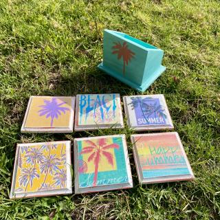 Aqua Palms Summer Coasters