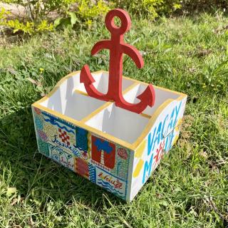 Retro Red x Yellow Anchor Cutlery Organizer