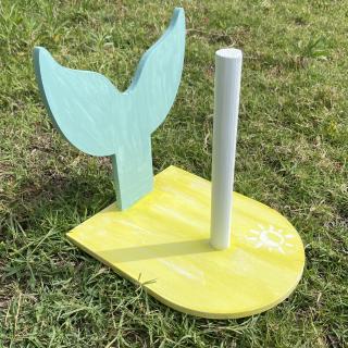 Whale Tale Kitchen Roll Holder Aqua x Yellow