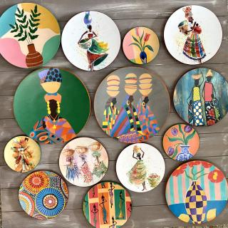 "Afro Kaleido" Wall Plates Collection