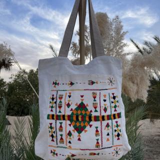 Siwi Embroidered cotton Tote bag 38*40