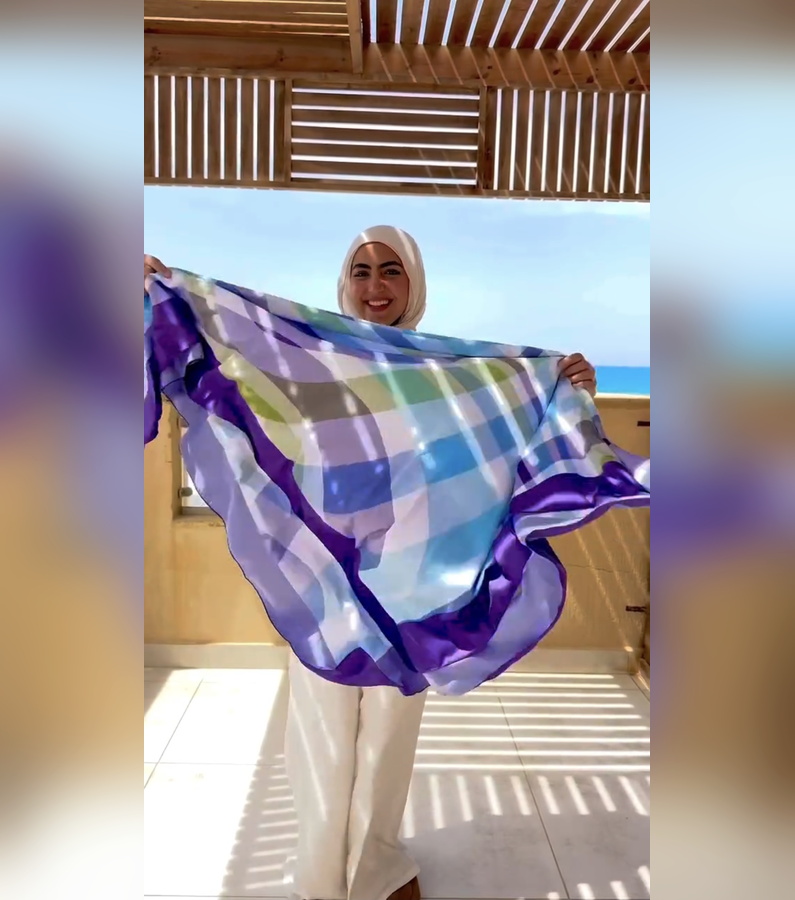 Purple Lines Shawl 3