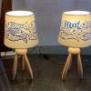 2 hand painted side table lamp
