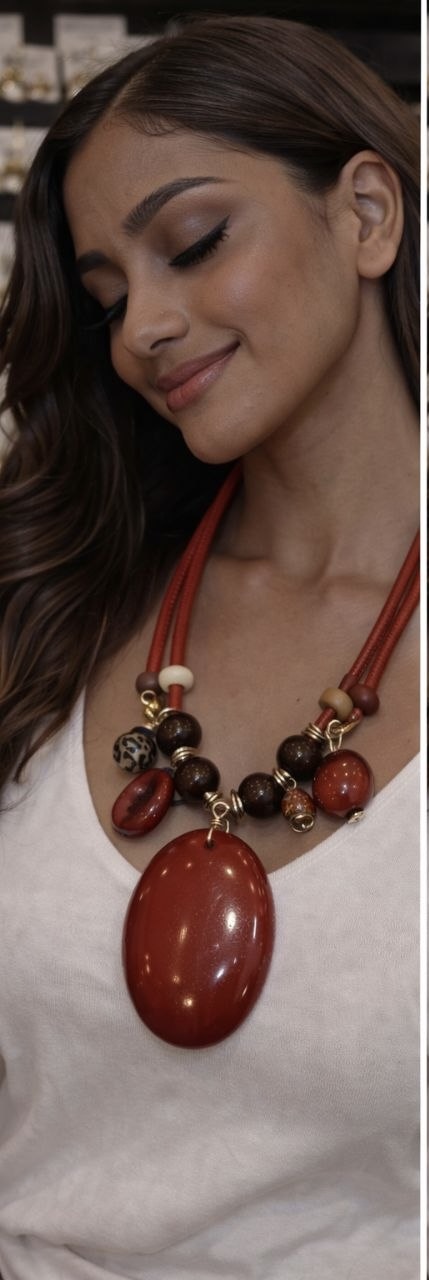 Burgundy Boho necklace 3 IMG 9188 1