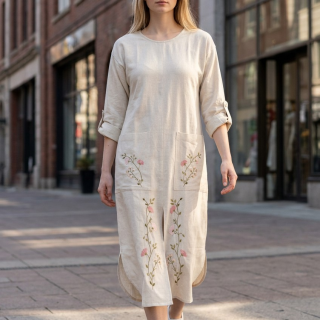 2 pocket linen dress