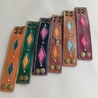 Genuine leather bracelet in various colors