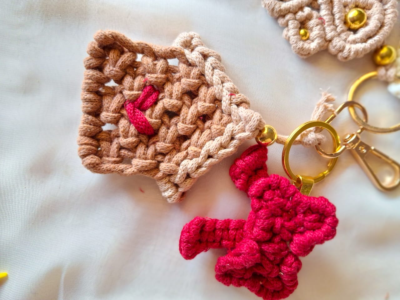 macrame bag charms 10 heartbeat charm