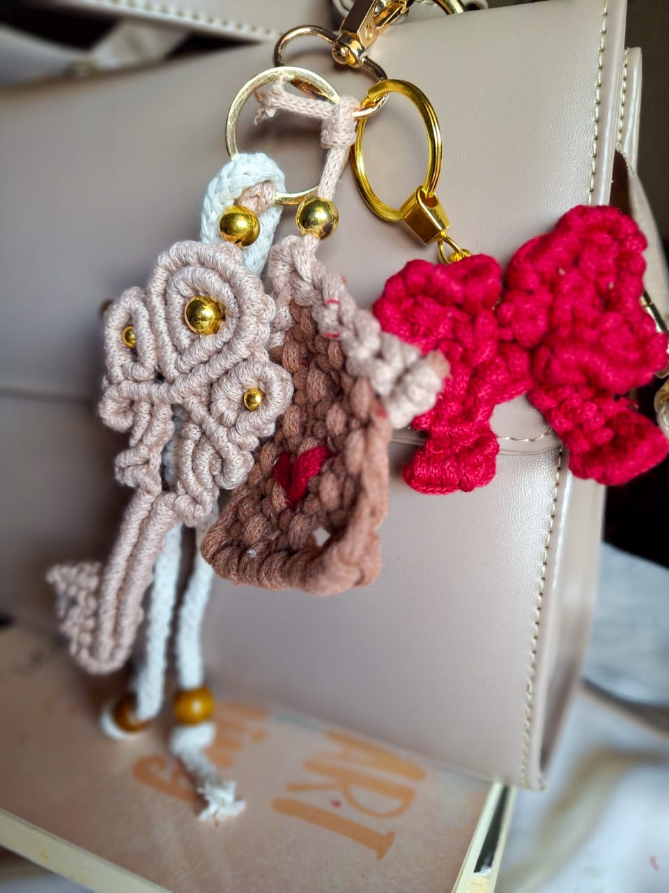 macrame bag charms 16 heartbeat charm