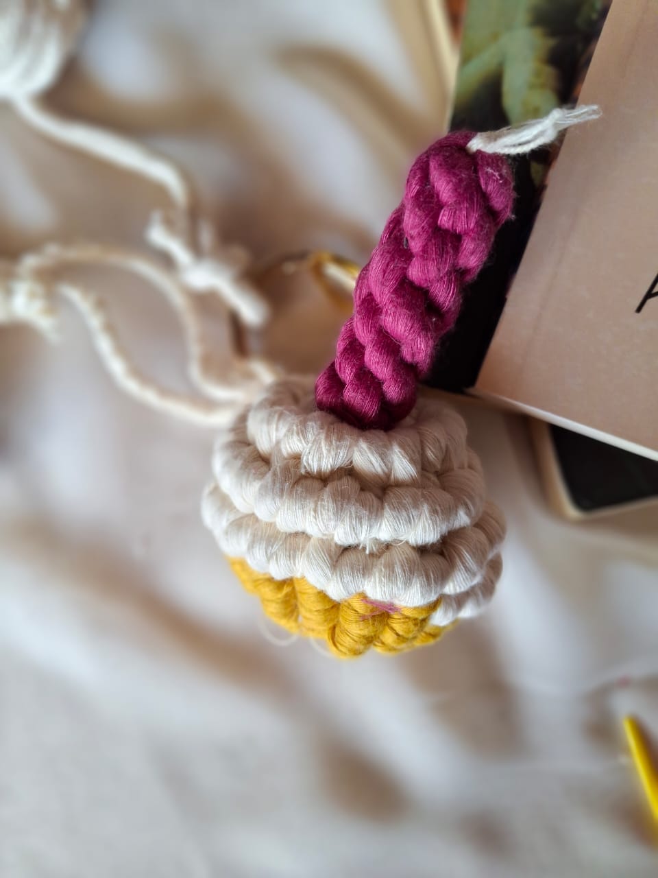 macrame bag charms 2 candies bag charm