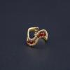 Brass ring with agate gemstones.