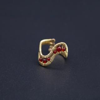 Brass ring with agate gemstones.