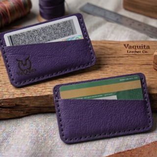 Metalic dark purple card holder
