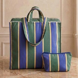 The Green Blue Yellow Waterproof Striped Tote