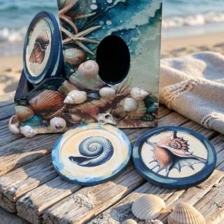 Set of tissue box&coasters