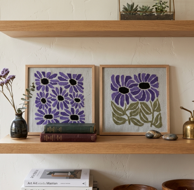 Duo Mini Purple Floral Tableaux 1 Duo Mini Purple Floral Tableaux