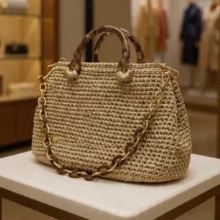 Linum golden beige handmade bag