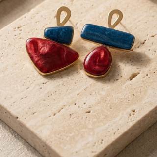 Earrings bold colors and shaps