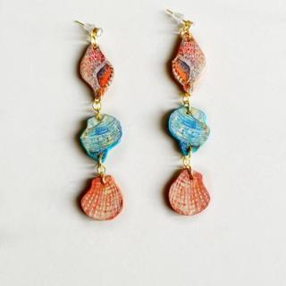 Tiered Seashell Dangle Earrings