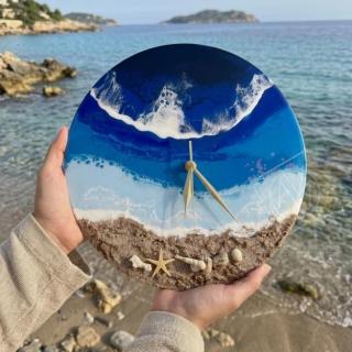 Ocean resin wall clock