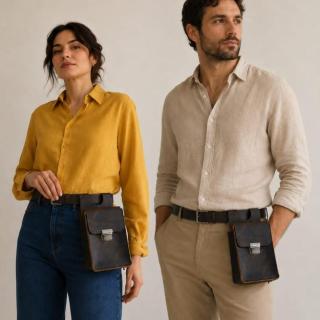 The WILD waist bag [ fully handmade natural leather bag ]