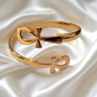 Gold plated Key of life bracelet .