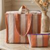 Orange & Blue Striped Tote