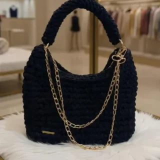 Linum black handmade bag