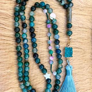 Green agate rosary