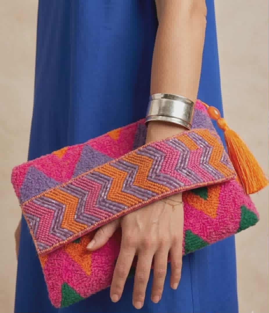 zigzag edge clutch - handmade statement bag 1 zigzag edge clutch - handmade statement bag