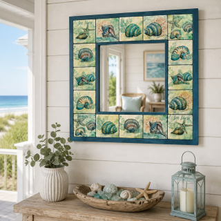 Coastal shells mirror