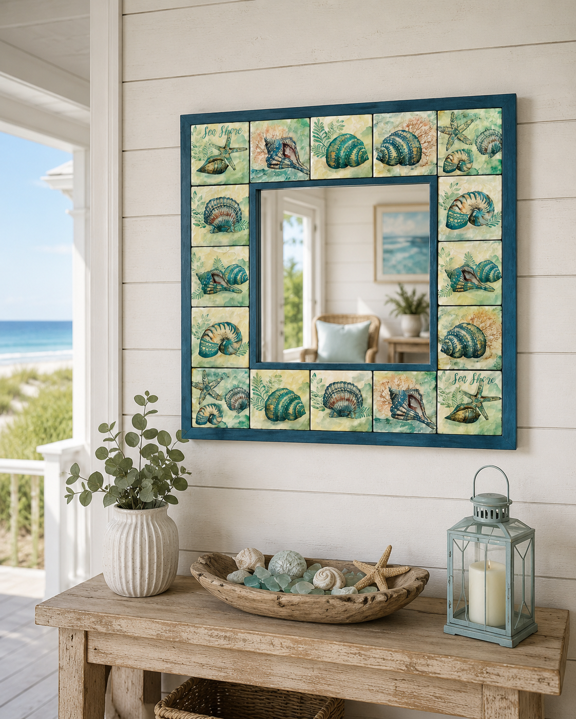 Coastal shells mirror 1 Coastal shells mirror