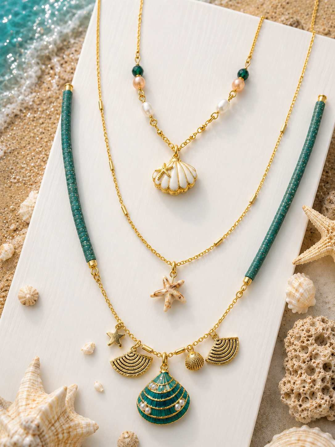 3-layered green seashell necklace 2 file 00000000b7a0722f80d707b97ad69645