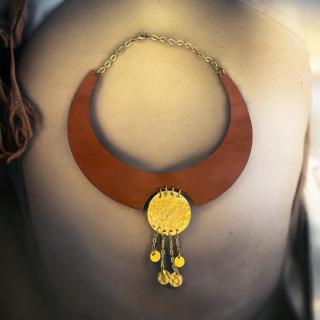 Handmade Genuine leather necklace 02