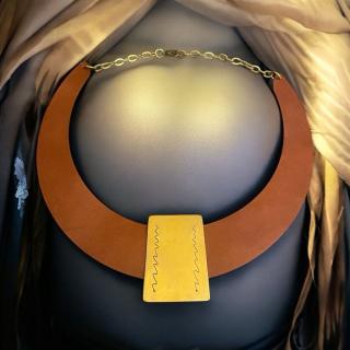 Handmade Genuine leather necklace 03