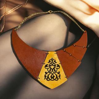 Handmade Genuine leather necklace 04