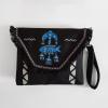 clutch bag in black color with a fish painted on it