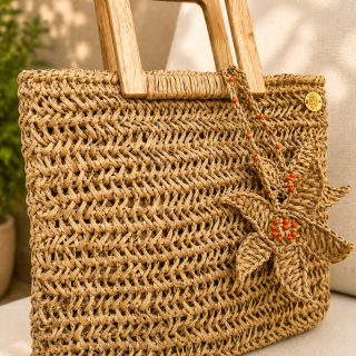 My flower Straw Bag