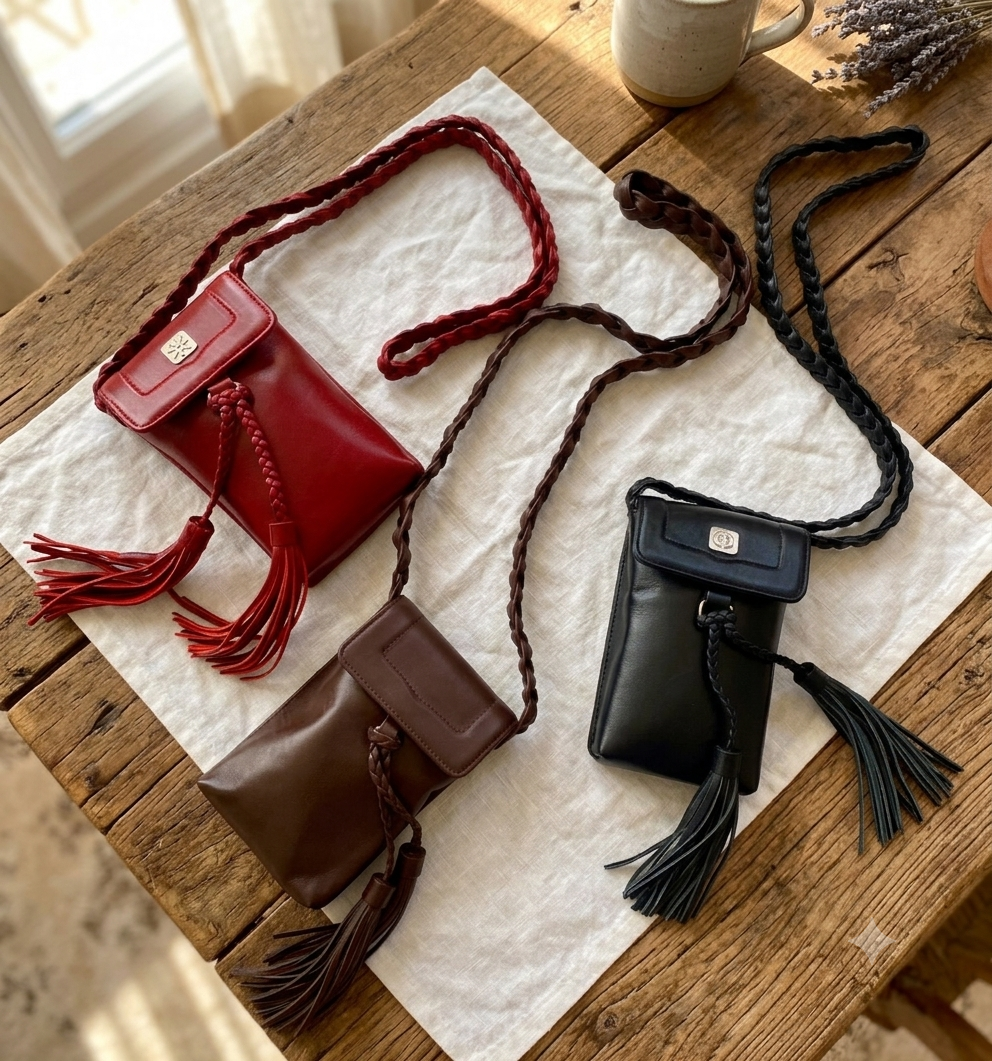 Genuine Leather Crossbody Bag with Braided Handle - Timeless Elegance 1 Genuine Leather Crossbody Bag with Braided Handle - Timeless Elegance