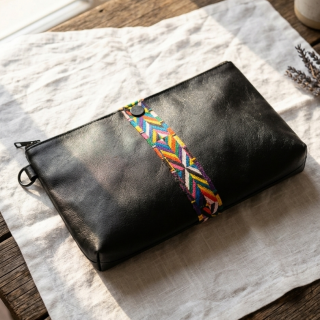 Genuine leather Wristlet Clutch bag