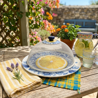 Lemon plate with mesh cover