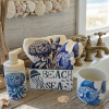 White and blue beach bathroom set