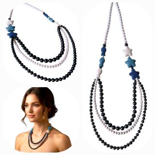 MessoCraft Blue Lava stars | fishes necklace
