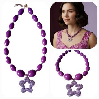MessoCraft Purple Star Druzy Necklace