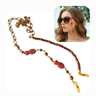 MessoCraft brown | fish glasses-chain