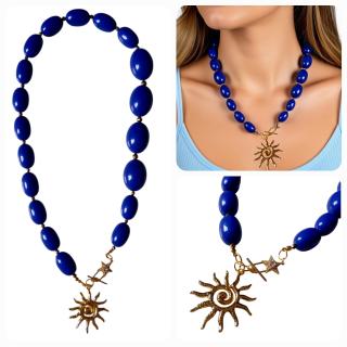 MessoCraft Blue Sun-Ray Necklace