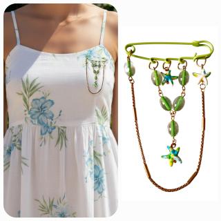 MessoCraft Green Opal | Stars Pin
