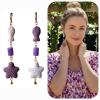 MessoCraft Lava Purple | White Earrings
