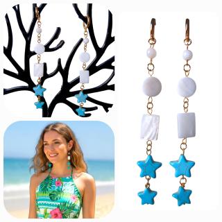 MessoCraft Shell | Turquoise Stars Earrings